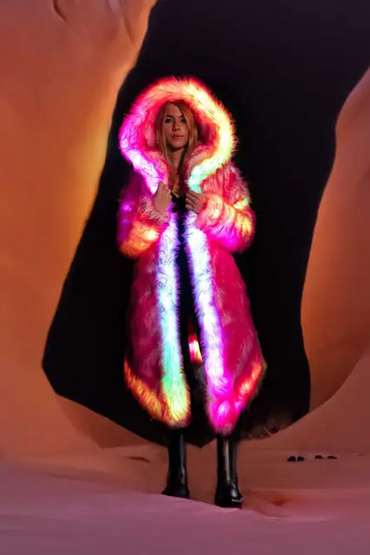 LED Costume Faux Fur Coat