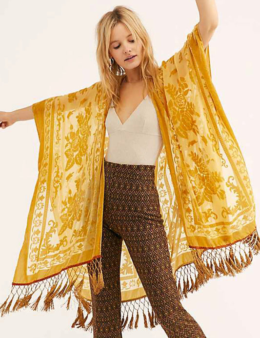 Burnout Velvet Kimono