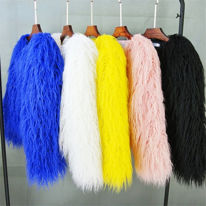 Colorful Faux Fur Coat