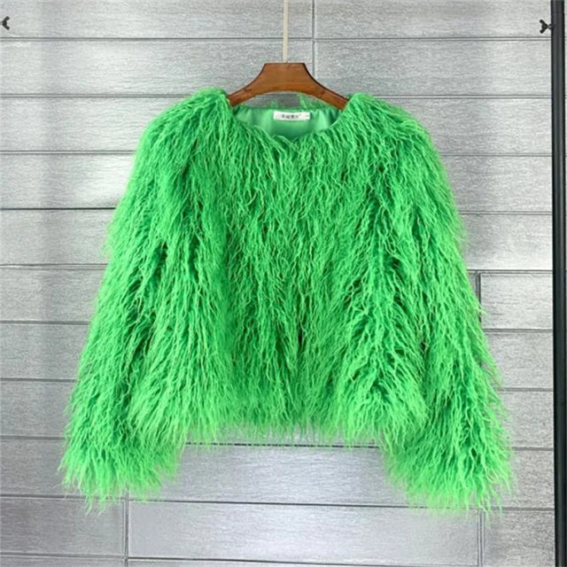 Colorful Faux Fur Coat