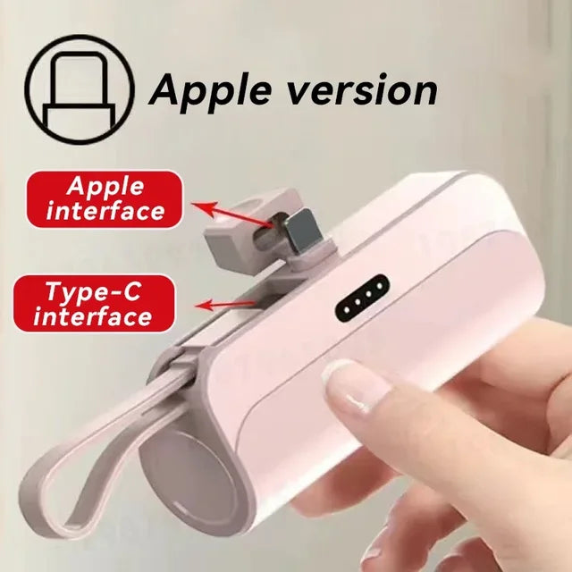 10000Mah Mini Power Bank 2 in 1 Fast Mobile Phone Charger Type-C for Iphone Samsung Huawei