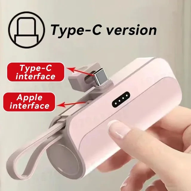 10000Mah Mini Power Bank 2 in 1 Fast Mobile Phone Charger Type-C for Iphone Samsung Huawei