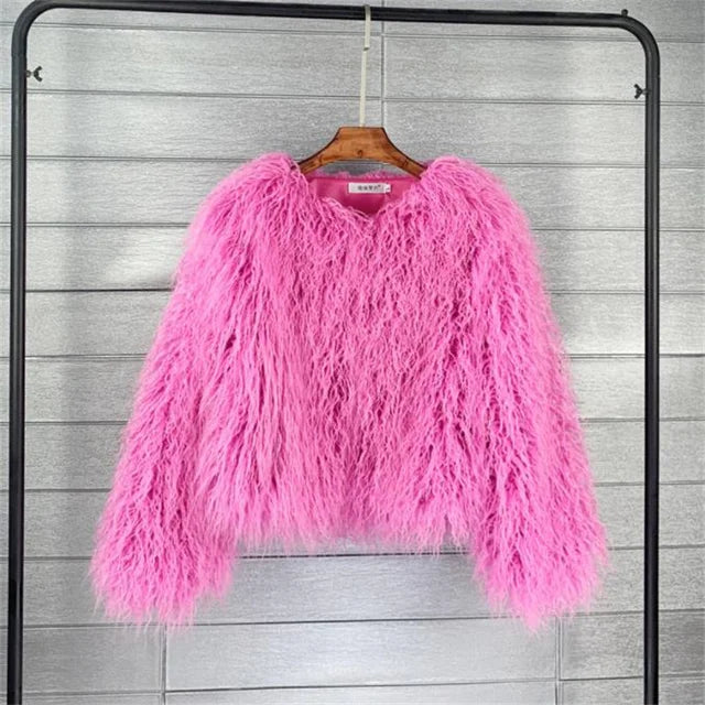 Colorful Faux Fur Coat