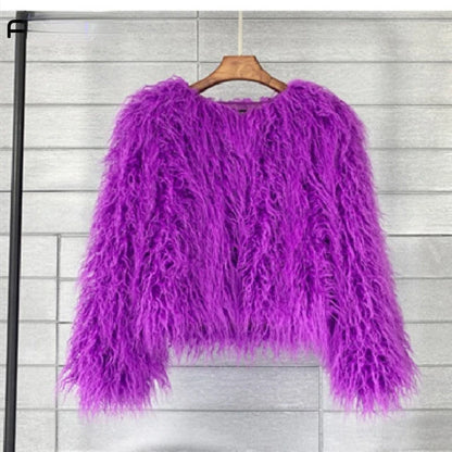 Colorful Faux Fur Coat