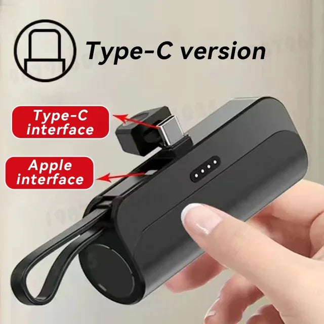 10000Mah Mini Power Bank 2 in 1 Fast Mobile Phone Charger Type-C for Iphone Samsung Huawei